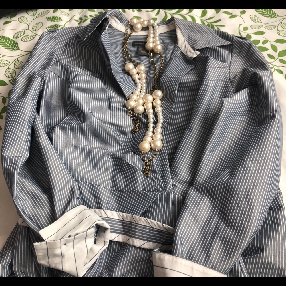Banana Republic Oxford Style Wrap Dress